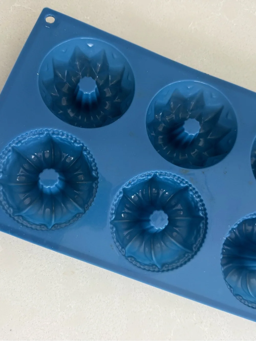 Blue Silicone Mini Bundt Cake Mold - Set of 6
